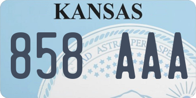 KS license plate 858AAA