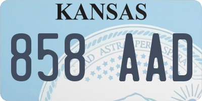 KS license plate 858AAD