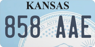 KS license plate 858AAE