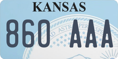 KS license plate 860AAA