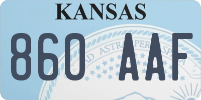 KS license plate 860AAF