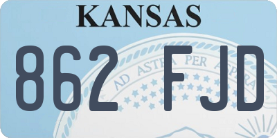 KS license plate 862FJD