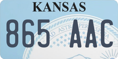 KS license plate 865AAC