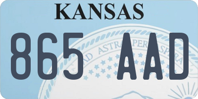 KS license plate 865AAD