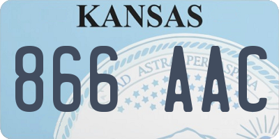 KS license plate 866AAC