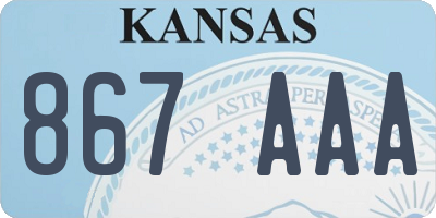 KS license plate 867AAA