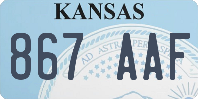 KS license plate 867AAF