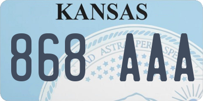 KS license plate 868AAA
