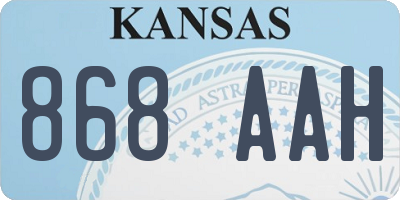 KS license plate 868AAH