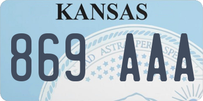 KS license plate 869AAA