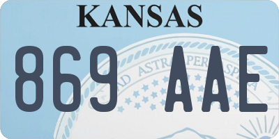 KS license plate 869AAE