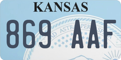 KS license plate 869AAF