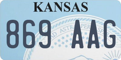 KS license plate 869AAG