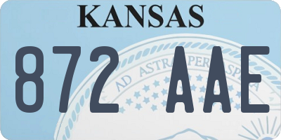 KS license plate 872AAE