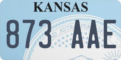 KS license plate 873AAE