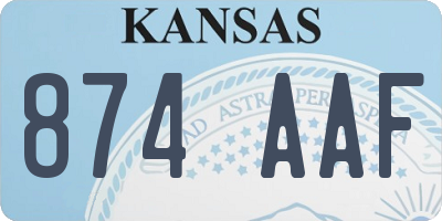 KS license plate 874AAF