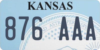 KS license plate 876AAA