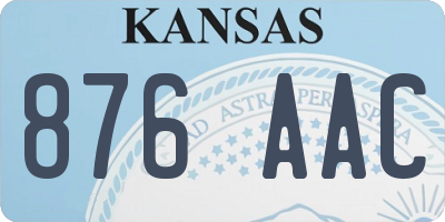 KS license plate 876AAC