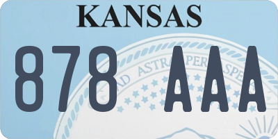 KS license plate 878AAA