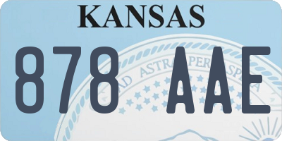 KS license plate 878AAE