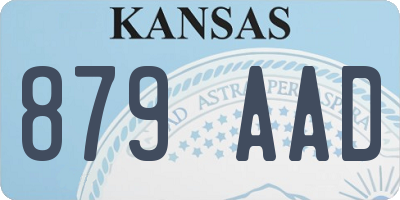 KS license plate 879AAD