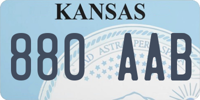 KS license plate 880AAB