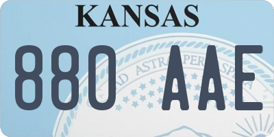 KS license plate 880AAE