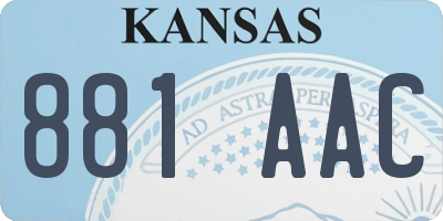 KS license plate 881AAC