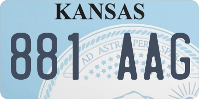 KS license plate 881AAG