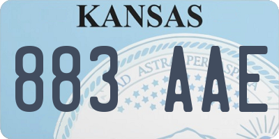 KS license plate 883AAE