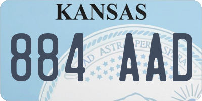 KS license plate 884AAD