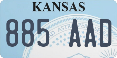 KS license plate 885AAD