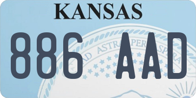 KS license plate 886AAD