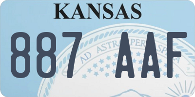 KS license plate 887AAF