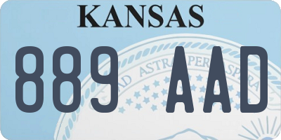 KS license plate 889AAD