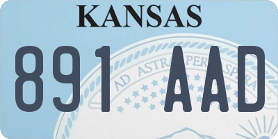 KS license plate 891AAD