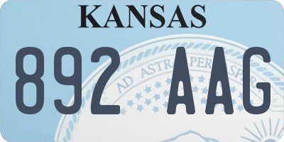 KS license plate 892AAG