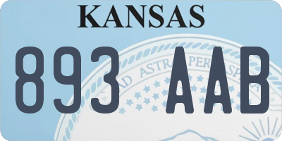 KS license plate 893AAB