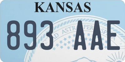 KS license plate 893AAE