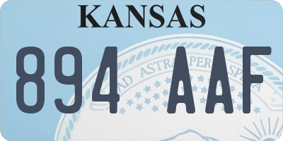KS license plate 894AAF