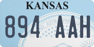 KS license plate 894AAH