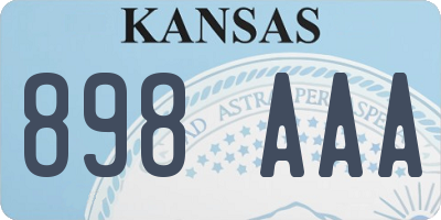 KS license plate 898AAA