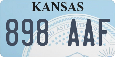 KS license plate 898AAF
