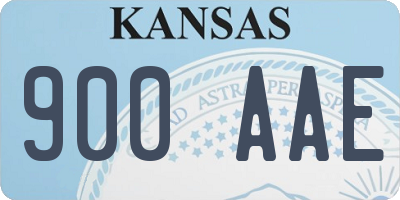 KS license plate 900AAE