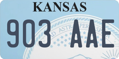 KS license plate 903AAE