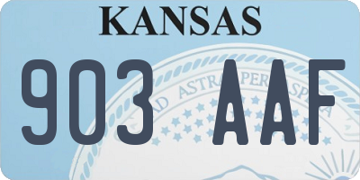 KS license plate 903AAF