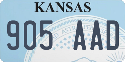 KS license plate 905AAD
