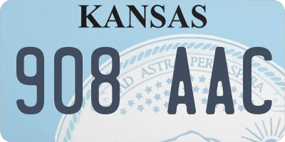 KS license plate 908AAC