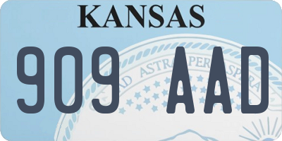 KS license plate 909AAD