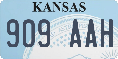 KS license plate 909AAH